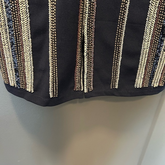 AIDEN MATTOX SEQUINED ART DECO OLD MONEY MADE IN INIDA MIDNIGHT BLUE LIKE NEW  0 - Picture 4 of 6